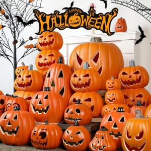 Halloween Decoration Pumpkin Lamp Mall Bar Amusement Park Scene Layout Outdoor Glowing Props Big Pumpkin Manufacturer