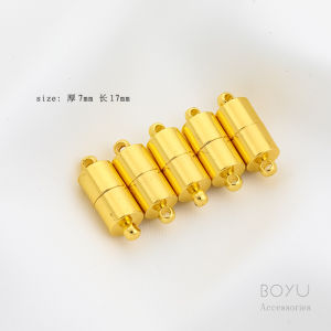 14K Gold-Plated Color Retention 18K Silver DIY Accessories Magnetic Buckle Circular Bucket Bag Bracelet Necklace Magnet Buckle Connector