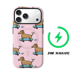 Skate Dachshund Phone Case for iPhone 18 17 16 15 14 13 12 11 Air Pro Max Plus Double-layer Cover