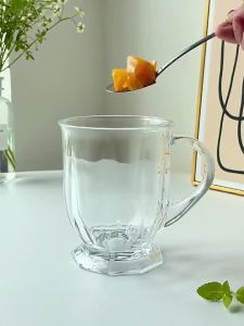 Cốc Nước Thủy Tinh Retro Có Tay Cầm 480/700ML Dung Tích Lớn Nước Cà Phê Sữa Cốc Cho Nhà Hàng Chiều Whisky Trang Trí