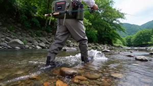 Goture 10L Waterproof Fly Fishing Waist Bag 34.5x23x12.5cm Ultra Light Multiple Pockets Fishing Chest Bag with Rod Rack Storage