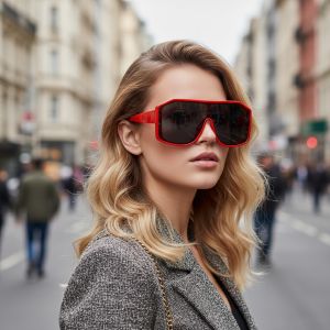 New Style Large-frame One-piece Sunglasses For Fashionable Street Photography Trendy Sunglasses With an Instagram Vibe For Women