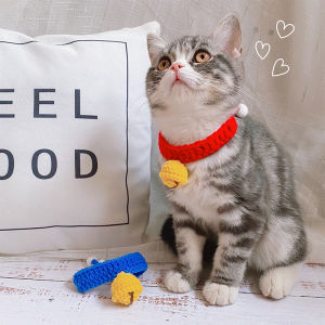 สร้อยโชคเกอร์แมวกระดิ่งไร้เสียงปรับขนาดได้ปลอกคอถักทําด้วยมือสําหรับสุนัขตัวเล็กปลอกคอสัตว์เลี้ยงแบบสั้นและสวยสไตล์อังกฤษ