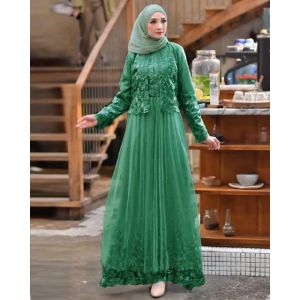 (FREE MASKER) GAMIS FATEENA/ GAMIS BUSUI TUTU FULL BRUKAT TERBARU/ MODEL ROMPI