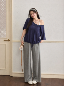JULULOOK | Bộ Đồ Áo Thun Dễ Dàng Off-Shoulder Quần và Áo Lót Plus Size
