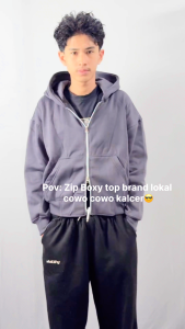Sweater Hoodie Boxy Double Zip Zipper Bahan Tebal / Hoodie Boxy Zipper / Hoodie Boxy / Hoodie Boxy