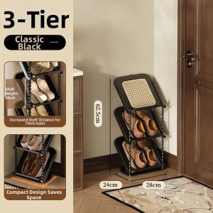 Home Easy-to-Assemble Space-Saving Luxurious Inclined Shoe Rack