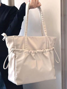 Large Capacity Single Shoulder Tote Bag Womens Commuter Crossbody Bag for Classes Soft Nylon Material Zipper Closure