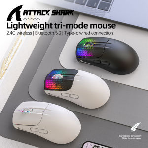 ATTACK SHARK | Attack Shark X5 Tri-Mode lightweight Gaming Mouse 8000DPI - Ultra Light 49g RGB Color Sync Bluetooth 5.0 & 2.4G Wireless 35H