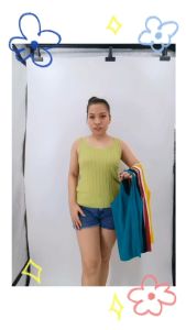 RM korean style sleeveless knitted blouse crop top for women#7177