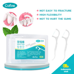 Cofoe Alat Tusuk Benang Tusuk Gigi/ Tusuk Gigi Yang Ada Benangnya/ Dental Floss Isi 50pcs