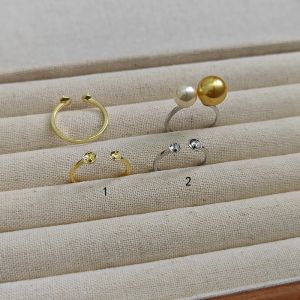 แหวนเปิดรูปตาแกะสองหัวชุบทอง 14K ทองแดง แหวนเปล่า DIY อุปกรณ์เครื่องประดับแฟชั่นใหม่ อุปกรณ์ทำเครื่องประดับ