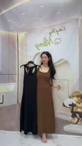 (Hàng Cao Cấp) Đầm Váy Body Cổ Vuông Chân Váy Xòe Dạng Chất Vải Thun Tăm