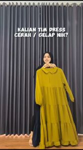 Midi Dress Crinkle Vexana: Bahan Nyaman & Desain Elegan