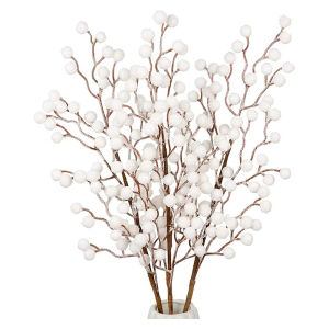 58cm White Artificial Berry Bouquet Christmas Decoration Fake Plant for Home Decor Xmas Tree Navidad New Year 2026 DIY Ornaments