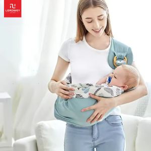 LORDWEY Địu Em Bé Có Dây Quấn Cotton Địu Em Bé Có Vòng An Toàn Cho Trẻ Sơ Sinh Địu Em Bé Túi Kangaroo Thoải Mái Cho Trẻ Sơ Sinh