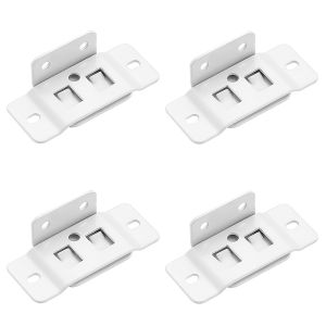 4 Pairs Metal Fasteners | Black/White L‑Shape 90‑Degree Furniture Shelf Brackets Heavy‑Duty Support Hardware for Easy