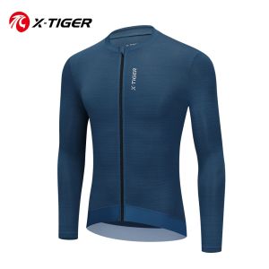 X-Tiger | X-TIGER Mens Cycling Clothing Autumn Three-Pocket Cycling Clothing Mountain Bike Cycling Sports Long-Sleeved Zip Long Shirt
