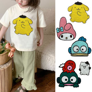 ผ้าเช็ดหน้าปักลายสุนัขสติกเกอร์ตกแต่งกระเป๋าเสื้อผ้าเด็ก ชิ้นส่วนเสริมการเย็บปะติดปะต่อกันและซ่อมแซม ลายสุนัขสติกเกอร์ลายผ้าปะติดปะต่อกัน