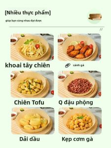 MONLEYTA | Khay nướng dầu giấy hấp thụ nhiệt độ cao dùng cho máy chiên không dầu nhà bếp giấy nướng silicon dùng để nướng bánh