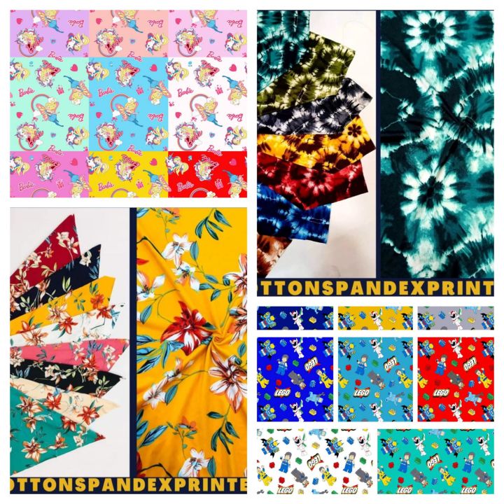 Printed Tela Cotton Spandex Sold Per ¼ ½ And 1Kg Good Quality