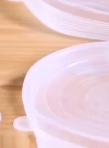 Tutup Silikon Anti Tumpah Isi 6 Penutup Wadah Silikon Transparan Penutup Makanan Food Cover