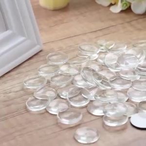 100pcs Glass Ceramic Magnet Fridge Magnet BlackAdhesive Backing and Transparent Clear Glass Dome Cabochons