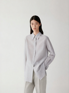 ICICLE | Runway Matching Style Womens Summer New Ramie Cotton Plain Long Sleeve Shirt