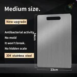 IMUTO 304 Cutting Boards Dual-sided Kitchen Stainless Steel Antibacterial Anti-mould Multifunctional Chopping Easy to Clean Board