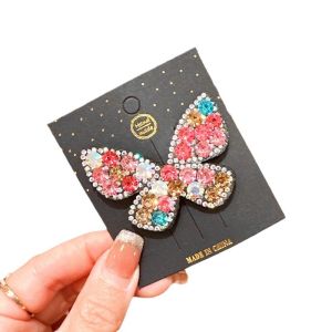 Bright diamond butterfly hair clip forehead side bangs hair clip back of the head hair clip cute temperament hair clip
