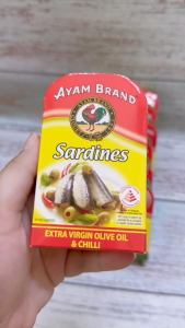 AYAM - Hộp CN ĐỎ 120g - CÁ TRÍCH NGÂM ỚT VÀ DẦU Ô LIU NGUYÊN CHẤT / MALAYSIA / Sardines in Extra Virgin Olive Oil & Chil
