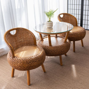 LIYUDAO | Natural Rattan Chair for Long Sitting Balcony Leisure Single Person