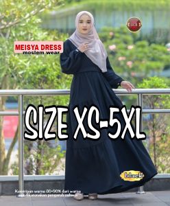 MEISYA DRESS GAMIS MUSLIM IBU DAN ANAK PEREMPUAN SIZE XS - 5XL ( JUMBO ) UNTUK ANAK 1 TAHUN SAMPAI REMAJA