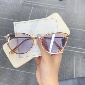 Korean Photochromic Graded Eyeglasses for Woman Retro Cat Eye 0-400 Graded Glasses for Nearsighted Eyewear
