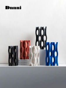 Modern Minimalist 3D Art Decorative Hollow out Ceramic Ornaments Living Room Bedroom Sample Room Soft Decoration Creative White