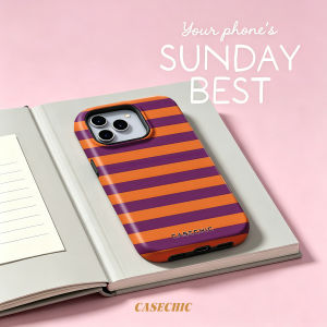 Potdemiel | Halloween Orange Black Plaid For Case For iPhone 17 16 15 Pro Max TPU Anti-Scratch Outer Shell Raised Screen CaseChic