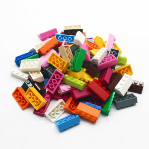 50pcs MOC Slope 45 2x4 Beveled Brick Assembling Puzzle Building Blocks 3037 Small Particle Parts Degree Roof Building Accessorie