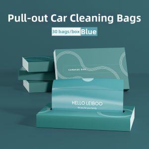 HELLOLEIBOO | Car Trash Bag Holder with Self-Adhesive Hanging Cleaning Bag for Front Seat Single Use