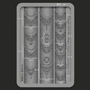 A vintage patterned window flower relief exquisite jewelry French necklace European three-dimensional carved nail art mold