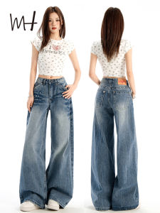 Quần Jeans Ống Rộng Cạp Cao Kiểu Dáng Rộng Rãi Phong Cách Mỹ Cổ Điển Cho Nữ Quần Jeans Denim Ống Rộng Kiểu Dáng Rộng Rãi