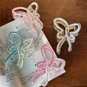 Fashion Beautiful Gradient Bow Hair Clip Hairpin Grips Accessories for Women Girls