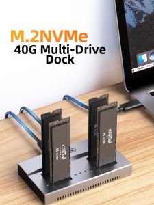 YUEYUZHE | NVMe M.2 Hard Drive Dock Dual Bay 40Gbps Type C 3.2