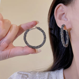 Korean Fashion Black Big Earrings Light Luxury Earring Jewelry Earrings for Women