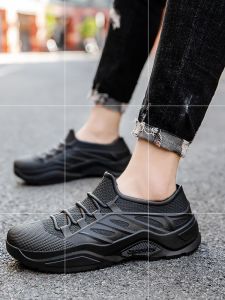 High-End Mens Rain Boots Anti-Slip Wear-Resistant Kitchen Outdoor Fishing Waterproof Short Tube Slip-On Rubber Shoes