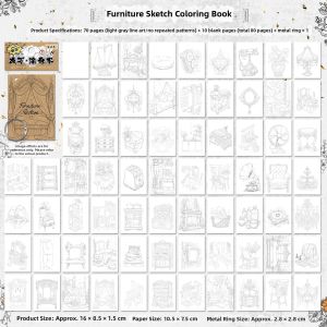 JUANJUANYUN | Doodle Sketching Book Portable Stress Relief Coloring Book