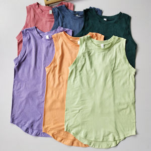 Breathable Quick Dry Running Sports Vest Sleeveless Yoga Top Womens Casual Pure Color Nylon Fabric Shirt Style Fitness Gym