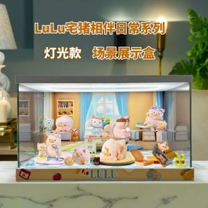 Modern Trendy Toy Figure Collectible Canned Pig LuLu Home Companion Daily Series Blind Box Display Case for Model Showcase