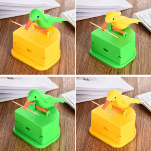 Cute Bird Shape Toothpick Holder Plastic Colorful Portable Toothpick Dispenser Box Creative Convenient Storage Organizer for Home Kitchen Living Room Table