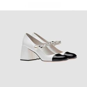 Giày Cao Gót Mary Jane Cổ Điển Miu* Đầu Vuông Đế Dày Phong Cách Tiên Nữ Giày Đơn Thời Trang Cho Nữ Mùa Thu