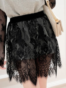 Váy Lưới Ren Che Mông Áo Hoodie Lưới Nhỏ Bé Váy Nửa Thân Váy Ngắn Mùa Thu Váy Chữ a Đa Năng Cho Phụ Nữ